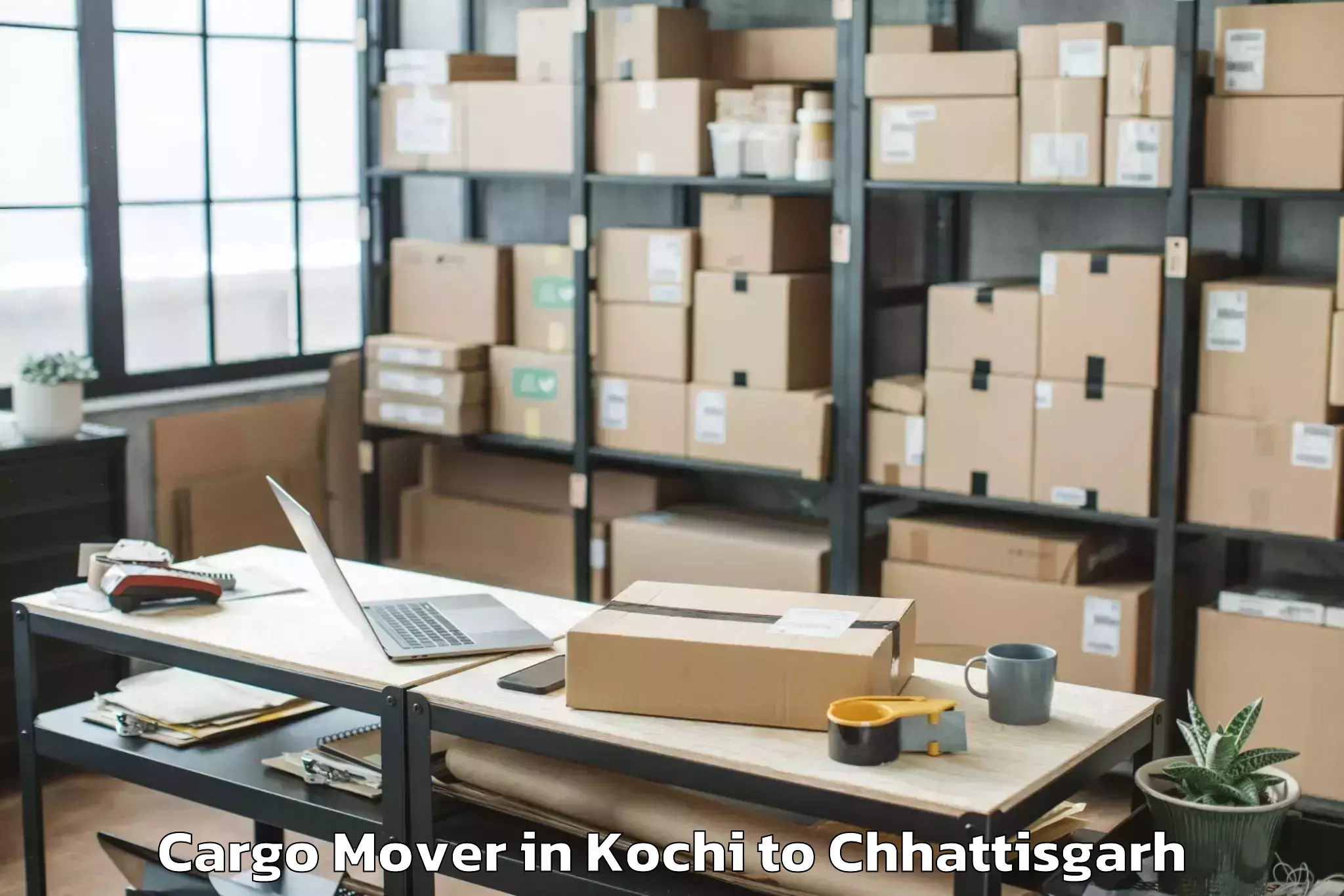 Top Kochi to Sarguja University Ambikapur Cargo Mover Available